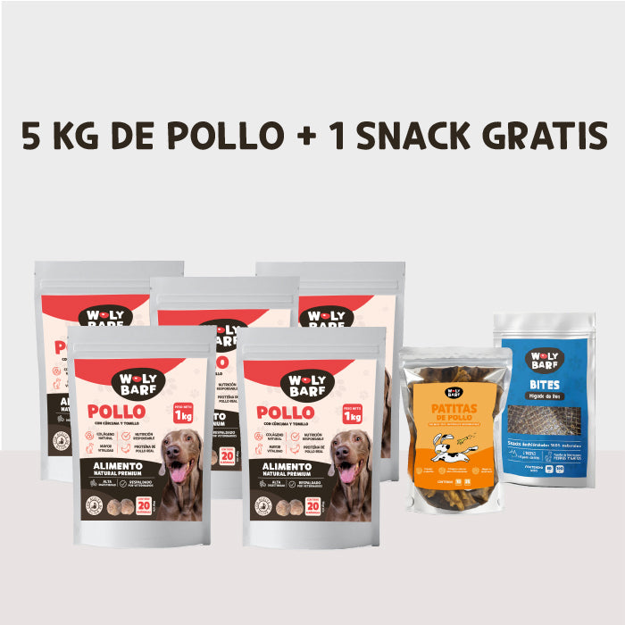 Pack Promo Pollo 5 KG + Bolsa de patas deshidratas GRATIS