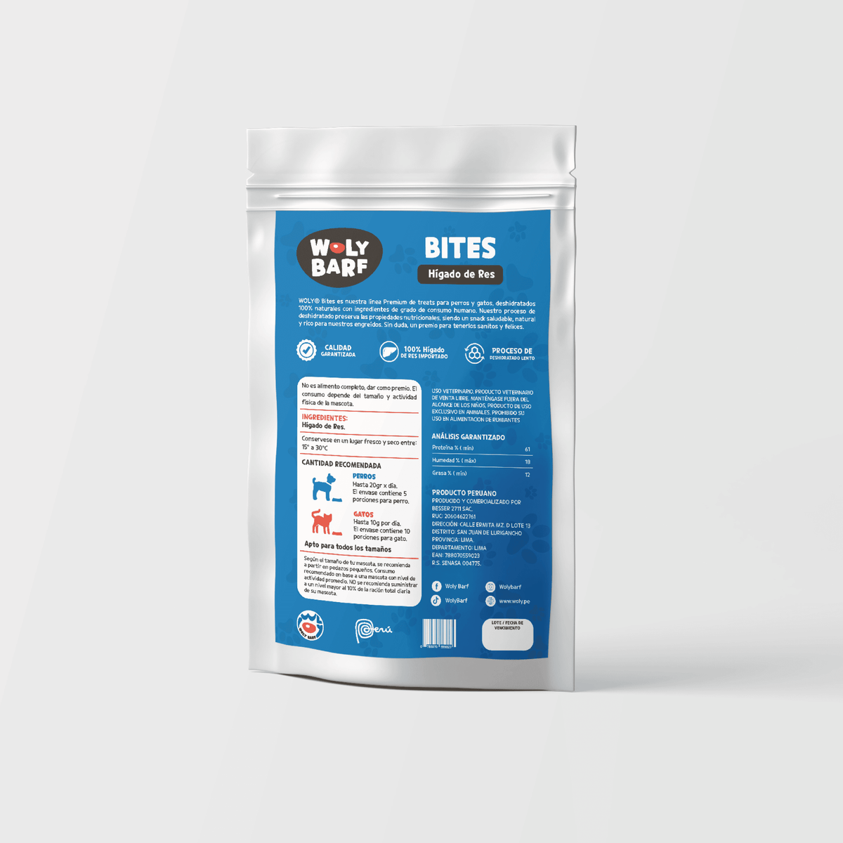 SNACK Woly Bites de Hígado de Res 80 GR