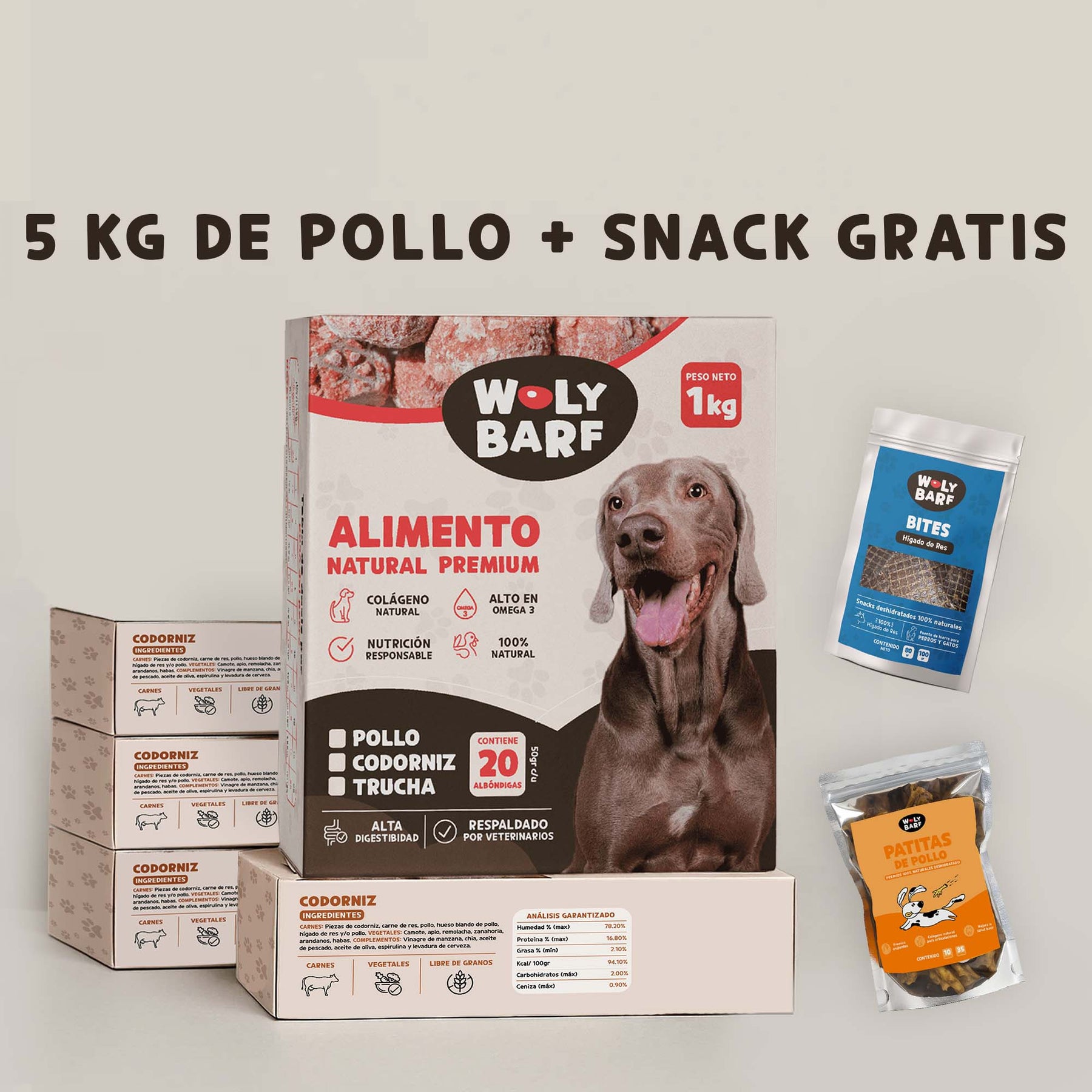 Pack Promo Pollo 5 KG + Bolsa de patas deshidratas GRATIS