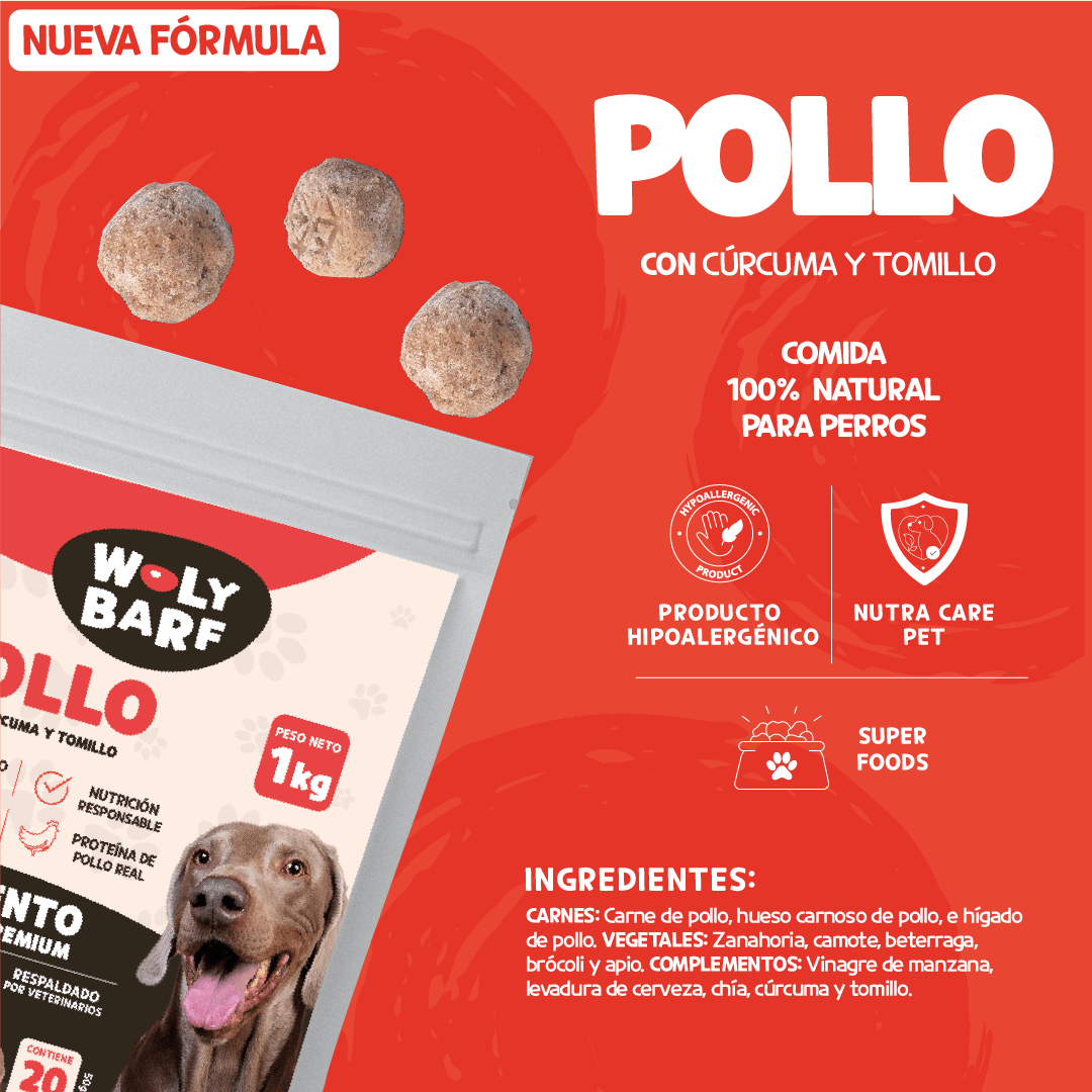 Woly Pollo 1KG (20 albóndigas)