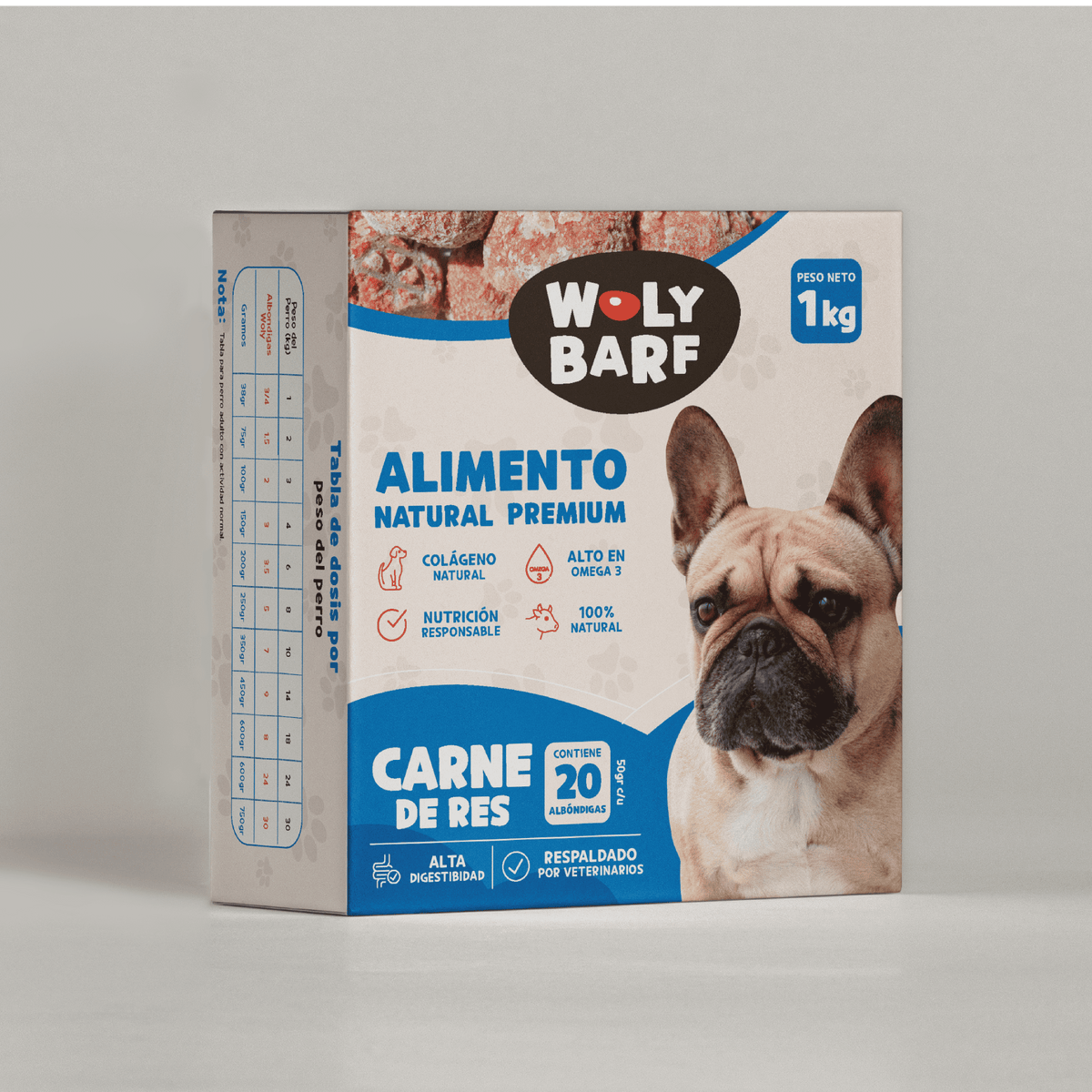 Woly Carne de Res 1KG (20 Albóndigas)