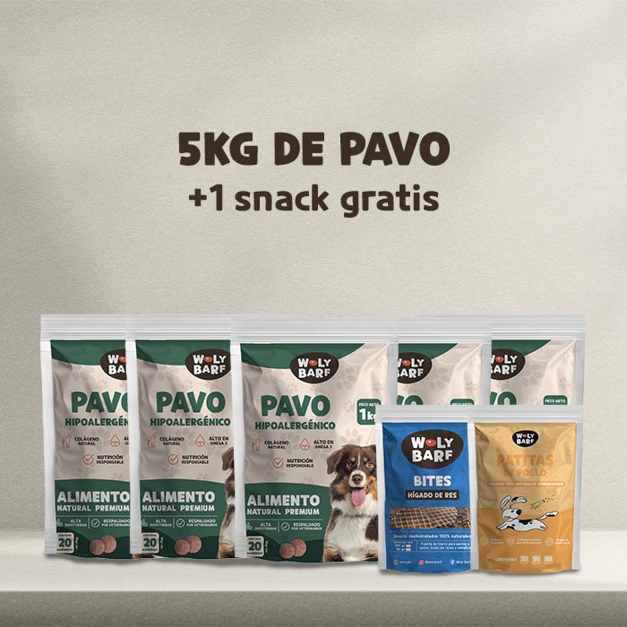 Pack Promo Pavo Hipoalergénico 5 KG + Bolsa de snacks GRATIS