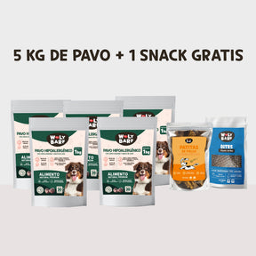 Pack Promo Pavo Hipoalergénico 5 KG + Bolsa de snacks GRATIS