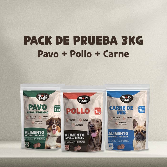 Pack  de Prueba de 3 KG (Res-Pollo-Pavo)