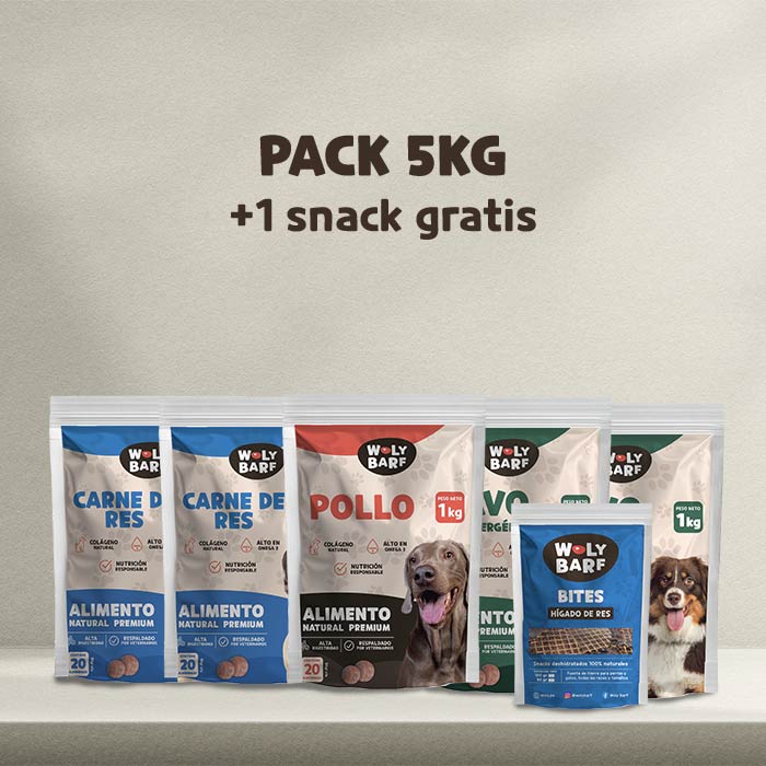 Pack Mix de Sabores 5KG (Res-Pavo-Pollo) + Bites GRATIS