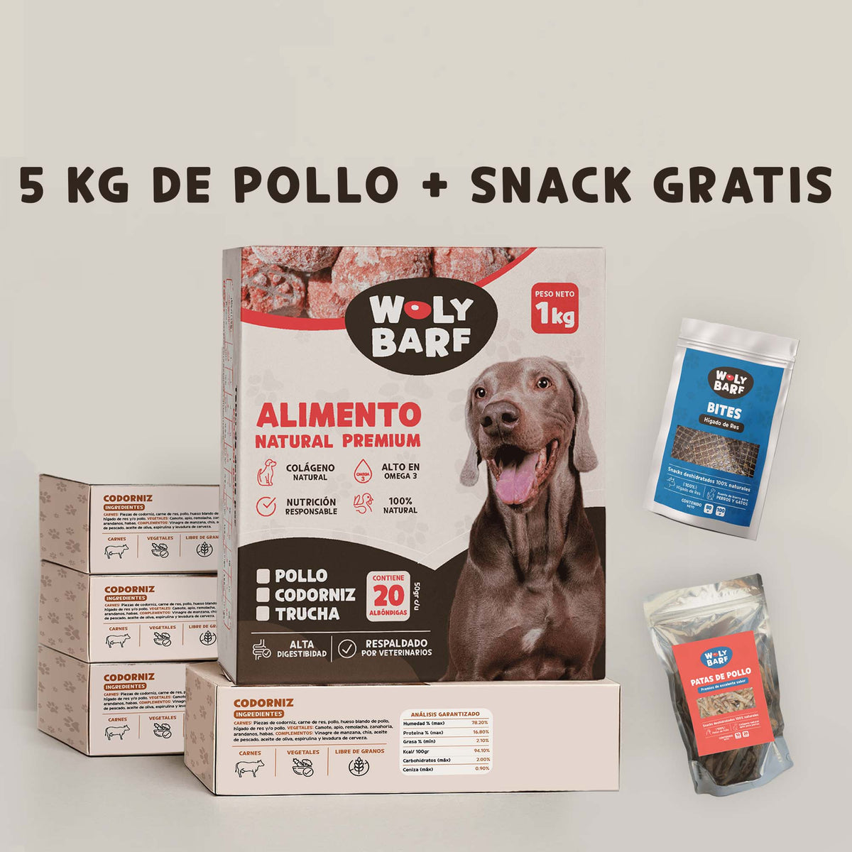 Pack Promo Pollo 5 KG + Bolsa de patas deshidratas GRATIS
