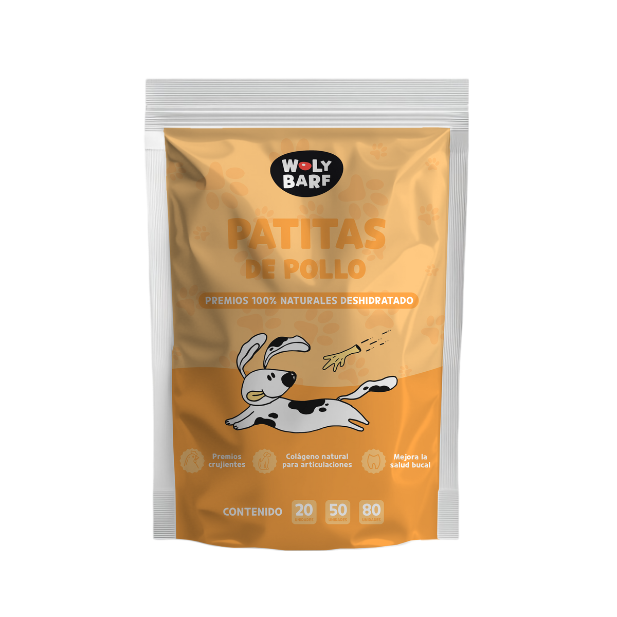 SNACK Woly Patas de pollo deshidratadas bolsa x 20 UND