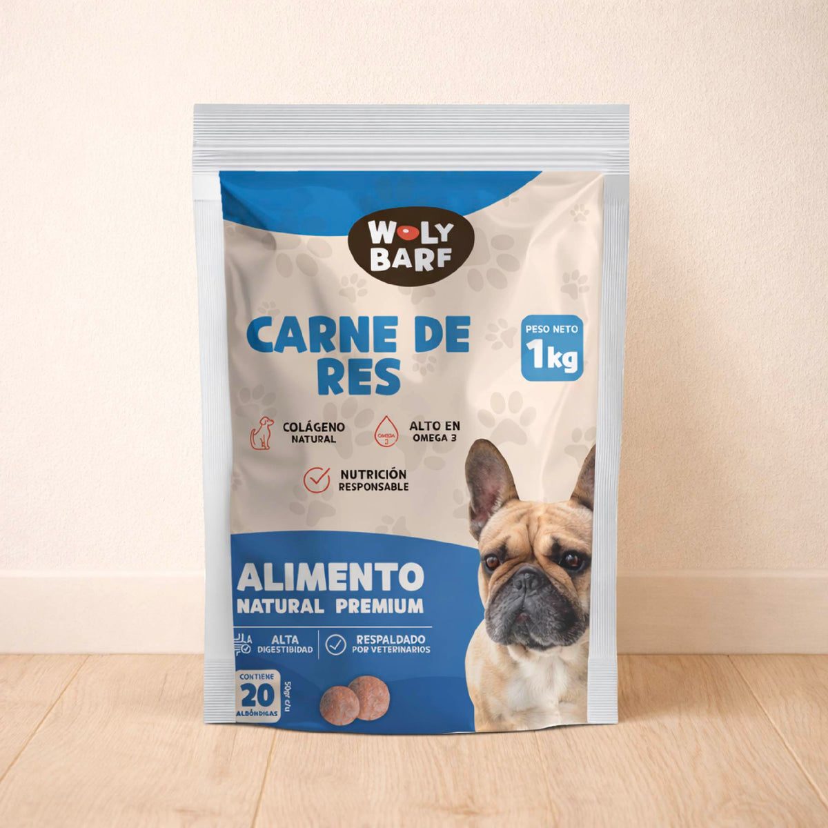Woly Carne de Res 1KG (20 Albóndigas)