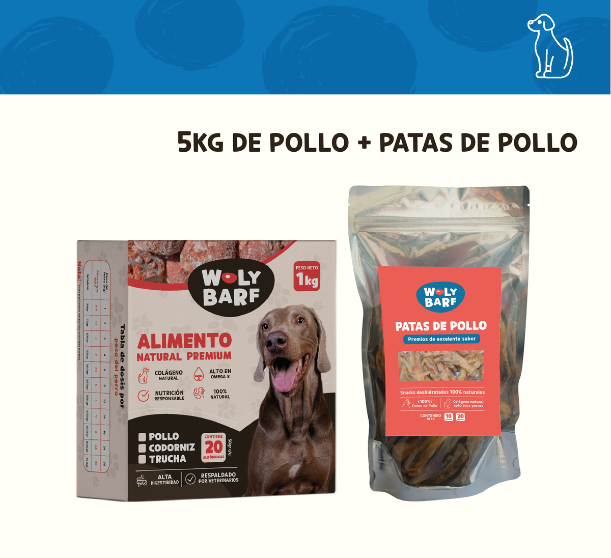 Pack Promo Pollo 5 KG + Bolsa de patas deshidratas GRATIS