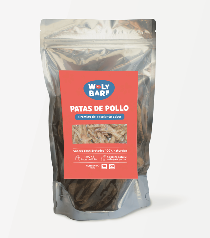 SNACK Woly Patas de pollo deshidratadas bolsa x 20 UND